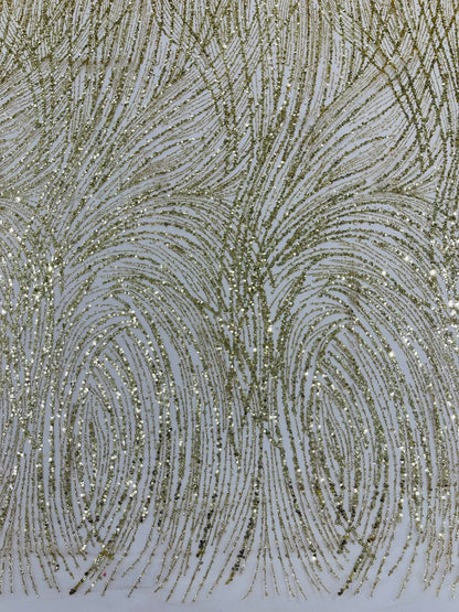 Fashion Glitter Design On A Mesh Lace 54” Wide| New Creations Fabric & Foam Inc.