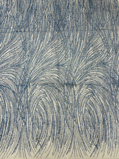 Fashion Glitter Design On A Mesh Lace 54” Wide| New Creations Fabric & Foam Inc.