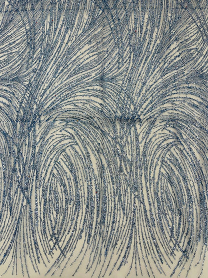 Fashion Glitter Design On A Mesh Lace 54” Wide| New Creations Fabric & Foam Inc.