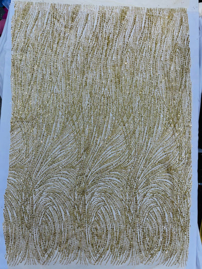 Fashion Glitter Design On A Mesh Lace 54” Wide| New Creations Fabric & Foam Inc.