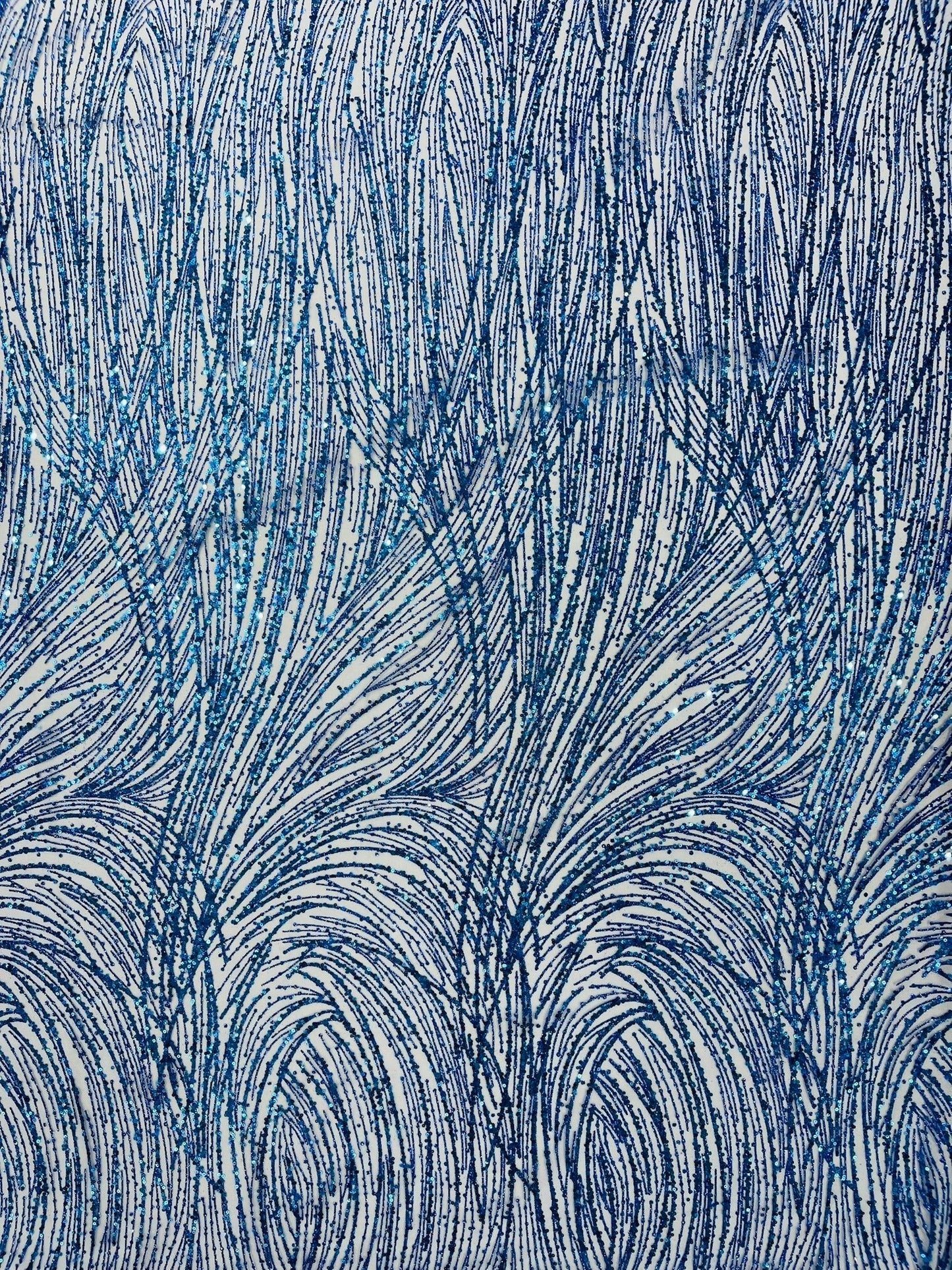 Fashion Glitter Design On A Mesh Lace 54” Wide| New Creations Fabric & Foam Inc.
