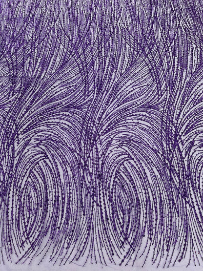 Fashion Glitter Design On A Mesh Lace 54” Wide| New Creations Fabric & Foam Inc.