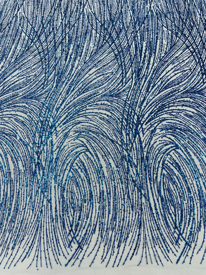 Fashion Glitter Design On A Mesh Lace 54” Wide| New Creations Fabric & Foam Inc.