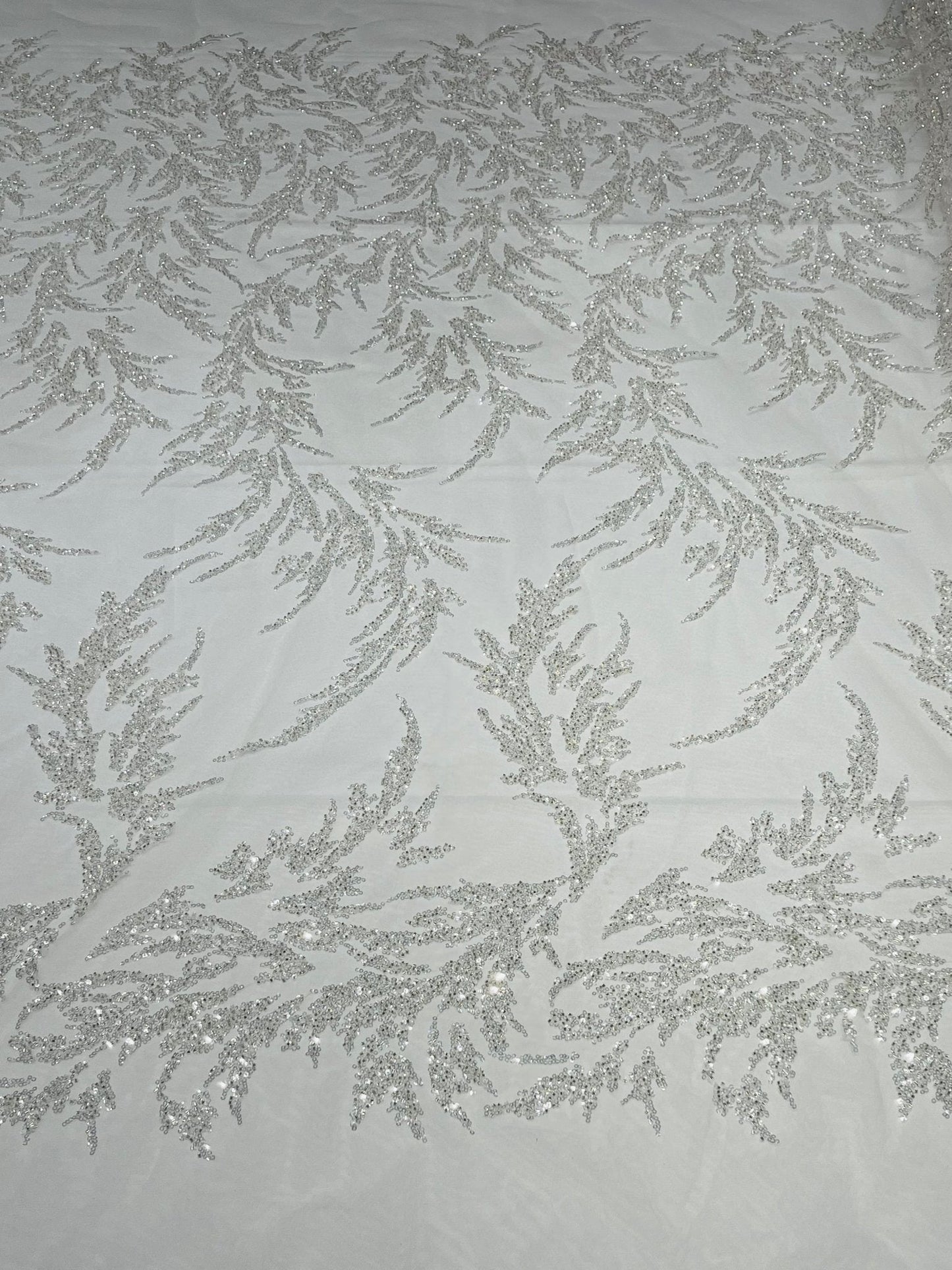 Fashion Beaded Vine Lace 54" Wide| New Creations Fabric & Foam Inc.