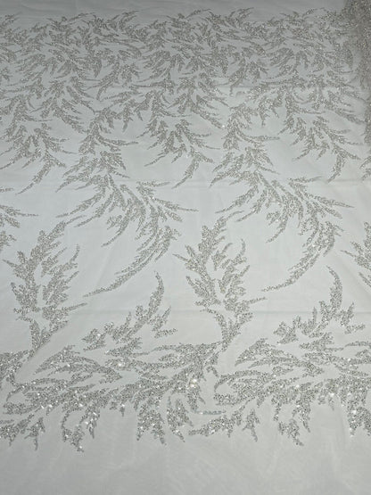Fashion Beaded Vine Lace 54" Wide| New Creations Fabric & Foam Inc.