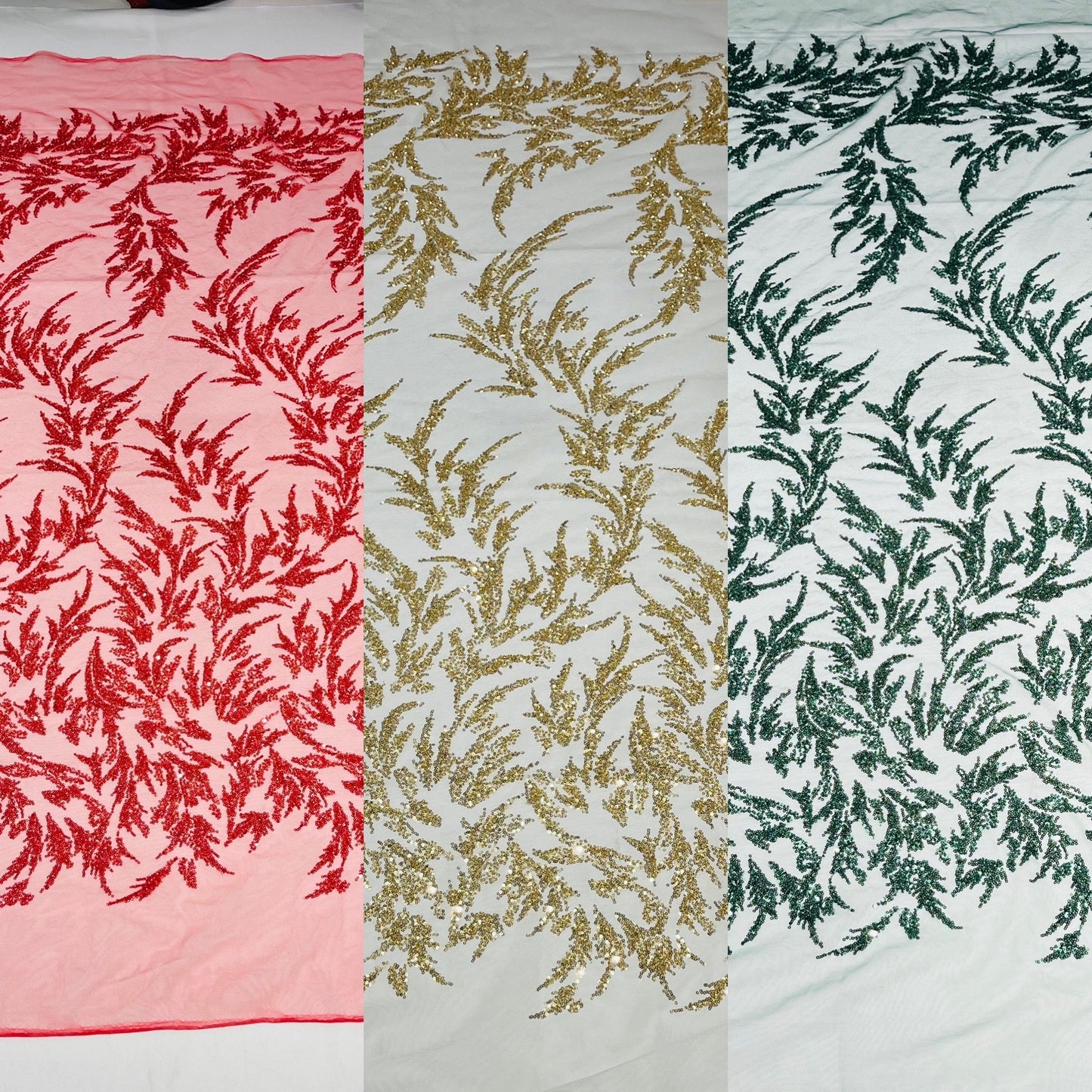 Fashion Beaded Vine Lace 54" Wide| New Creations Fabric & Foam Inc.