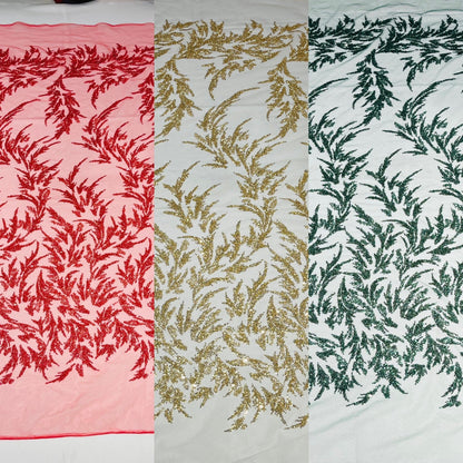 Fashion Beaded Vine Lace 54" Wide| New Creations Fabric & Foam Inc.