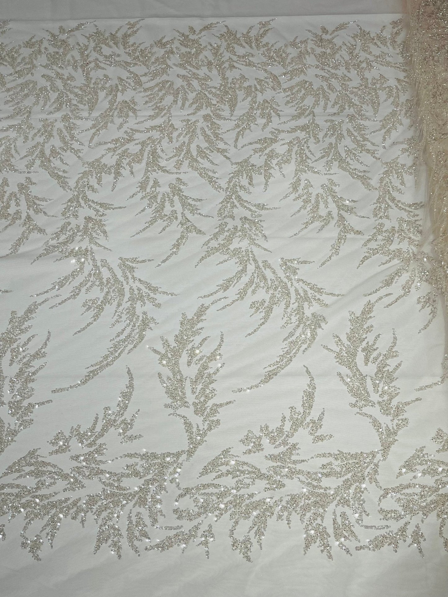 Fashion Beaded Vine Lace 54" Wide| New Creations Fabric & Foam Inc.
