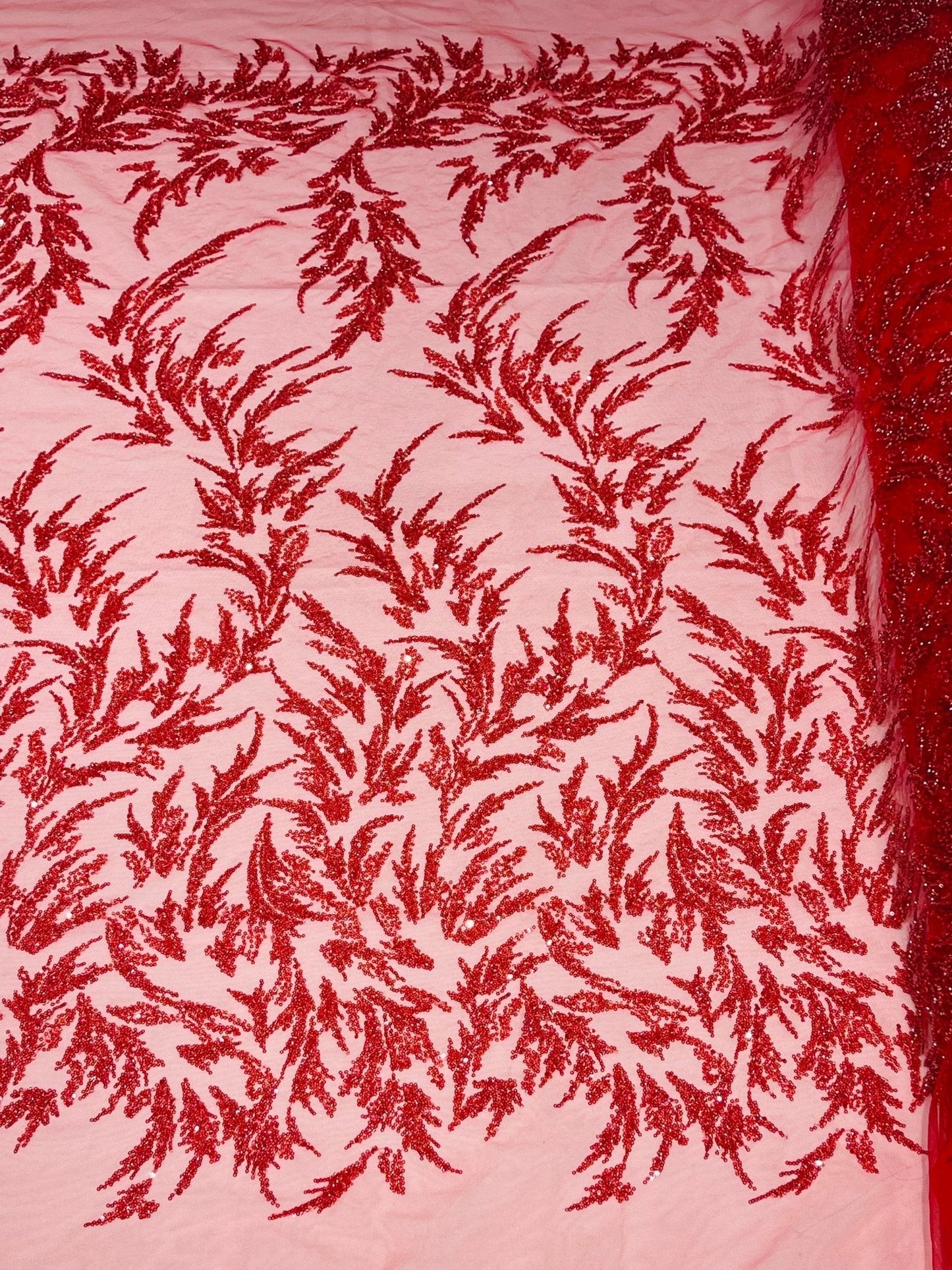 Fashion Beaded Vine Lace 54" Wide| New Creations Fabric & Foam Inc.