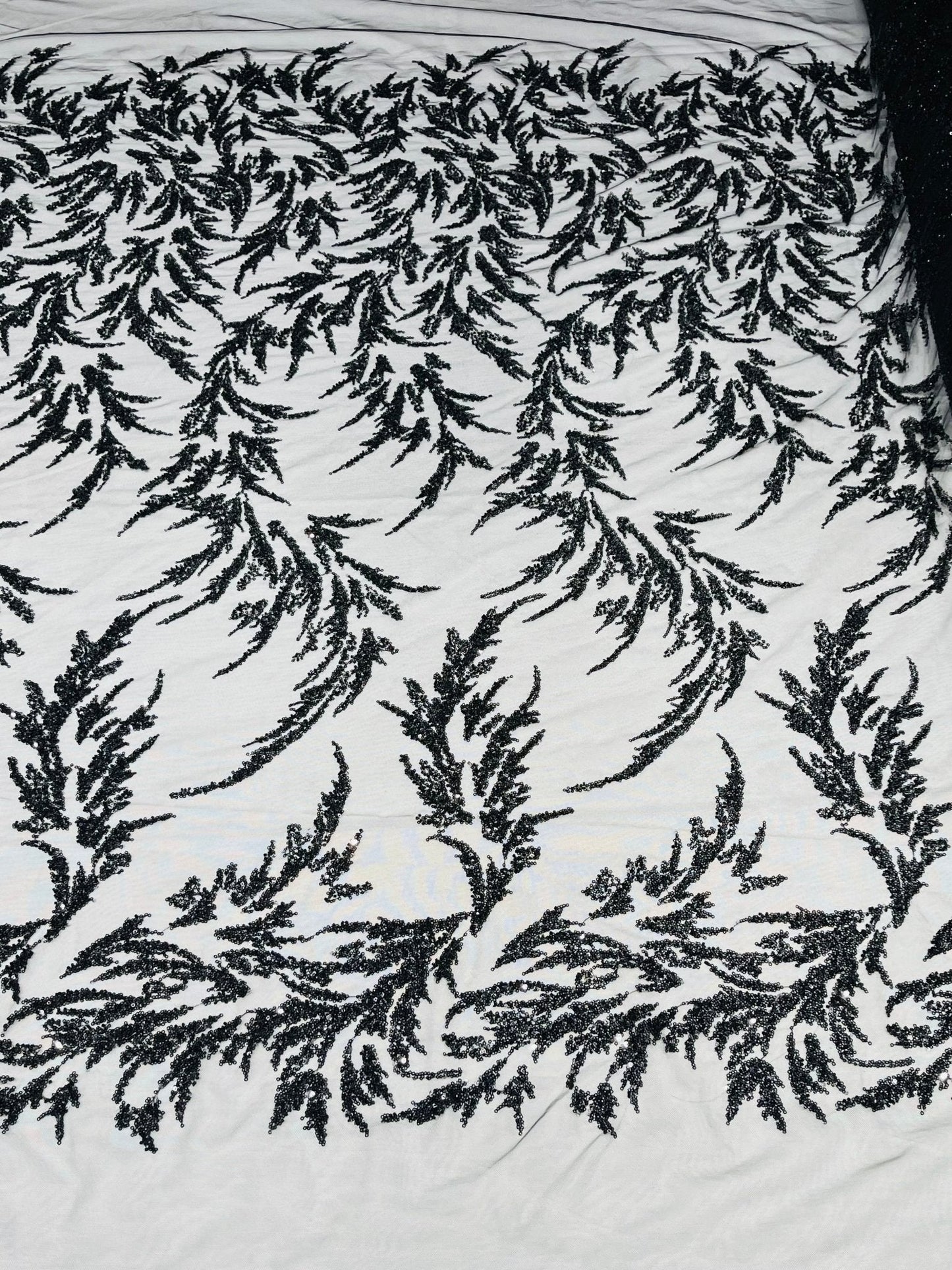 Fashion Beaded Vine Lace 54" Wide| New Creations Fabric & Foam Inc.