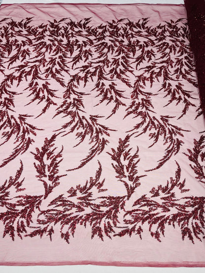 Fashion Beaded Vine Lace 54" Wide| New Creations Fabric & Foam Inc.