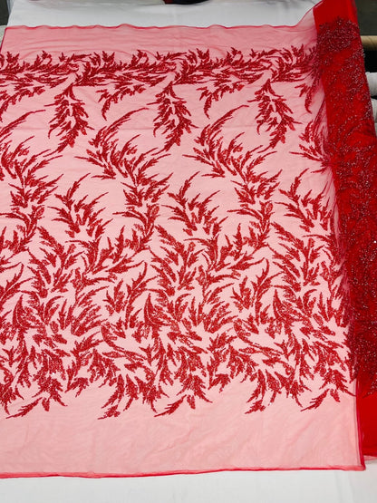 Fashion Beaded Vine Lace 54" Wide| New Creations Fabric & Foam Inc.