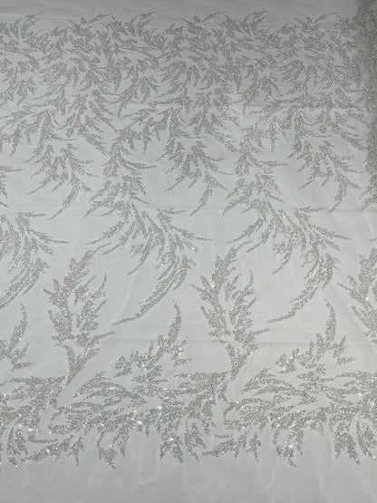 Fashion Beaded Vine Lace 54" Wide| New Creations Fabric & Foam Inc.