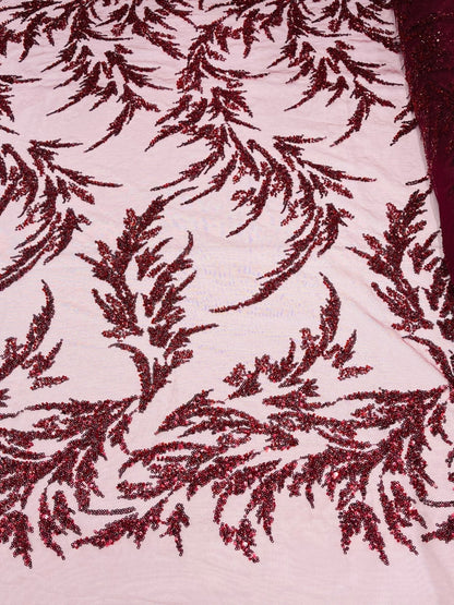 Fashion Beaded Vine Lace 54" Wide| New Creations Fabric & Foam Inc.