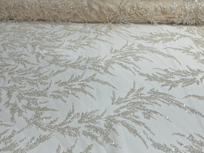 Fashion Beaded Vine Lace 54" Wide| New Creations Fabric & Foam Inc.