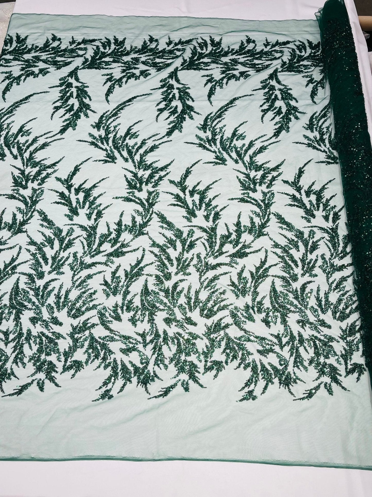 Fashion Beaded Vine Lace 54" Wide| New Creations Fabric & Foam Inc.