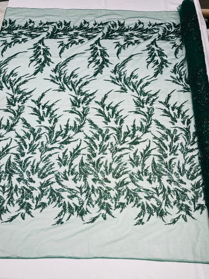 Fashion Beaded Vine Lace 54" Wide| New Creations Fabric & Foam Inc.
