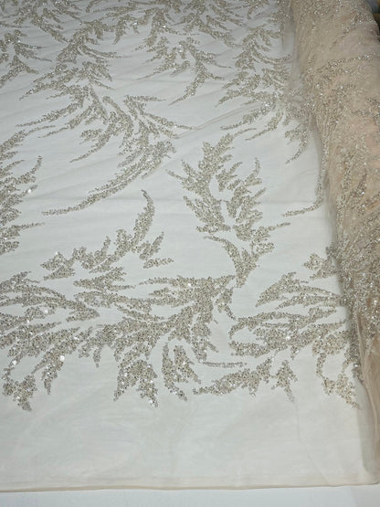 Fashion Beaded Vine Lace 54" Wide| New Creations Fabric & Foam Inc.
