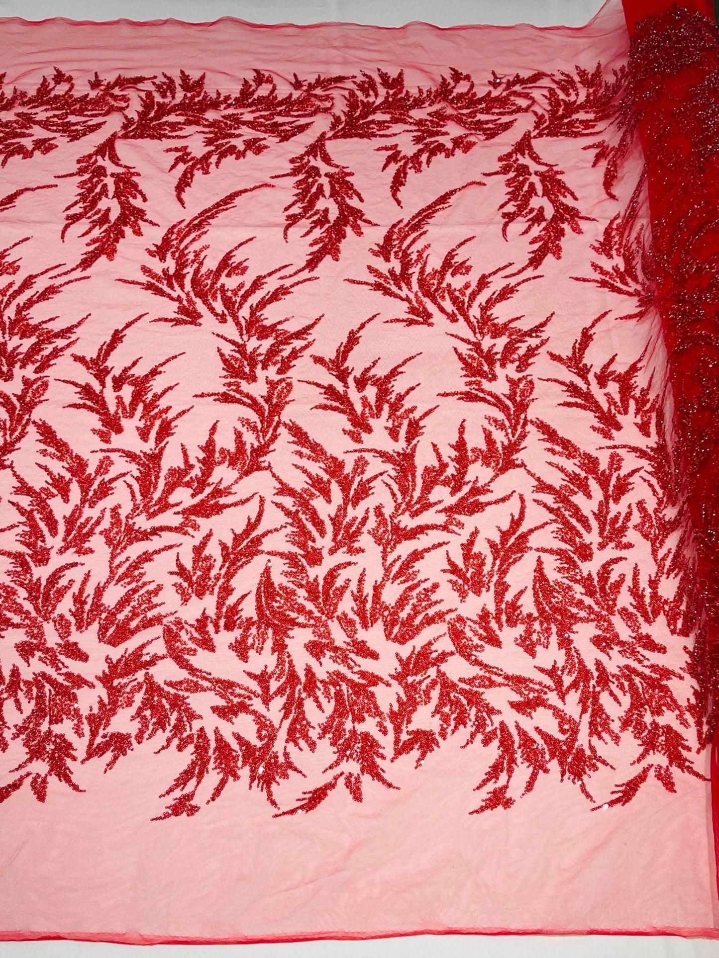 Fashion Beaded Vine Lace 54" Wide| New Creations Fabric & Foam Inc.
