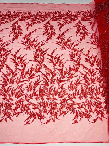 Fashion Beaded Vine Lace 54" Wide| New Creations Fabric & Foam Inc.