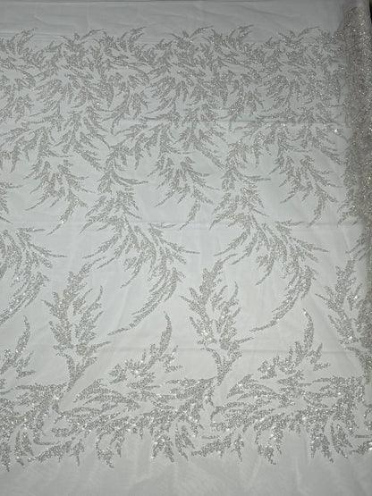 Fashion Beaded Vine Lace 54" Wide| New Creations Fabric & Foam Inc.