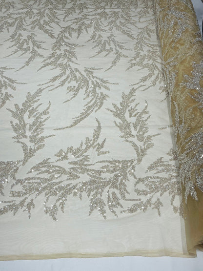 Fashion Beaded Vine Lace 54" Wide| New Creations Fabric & Foam Inc.