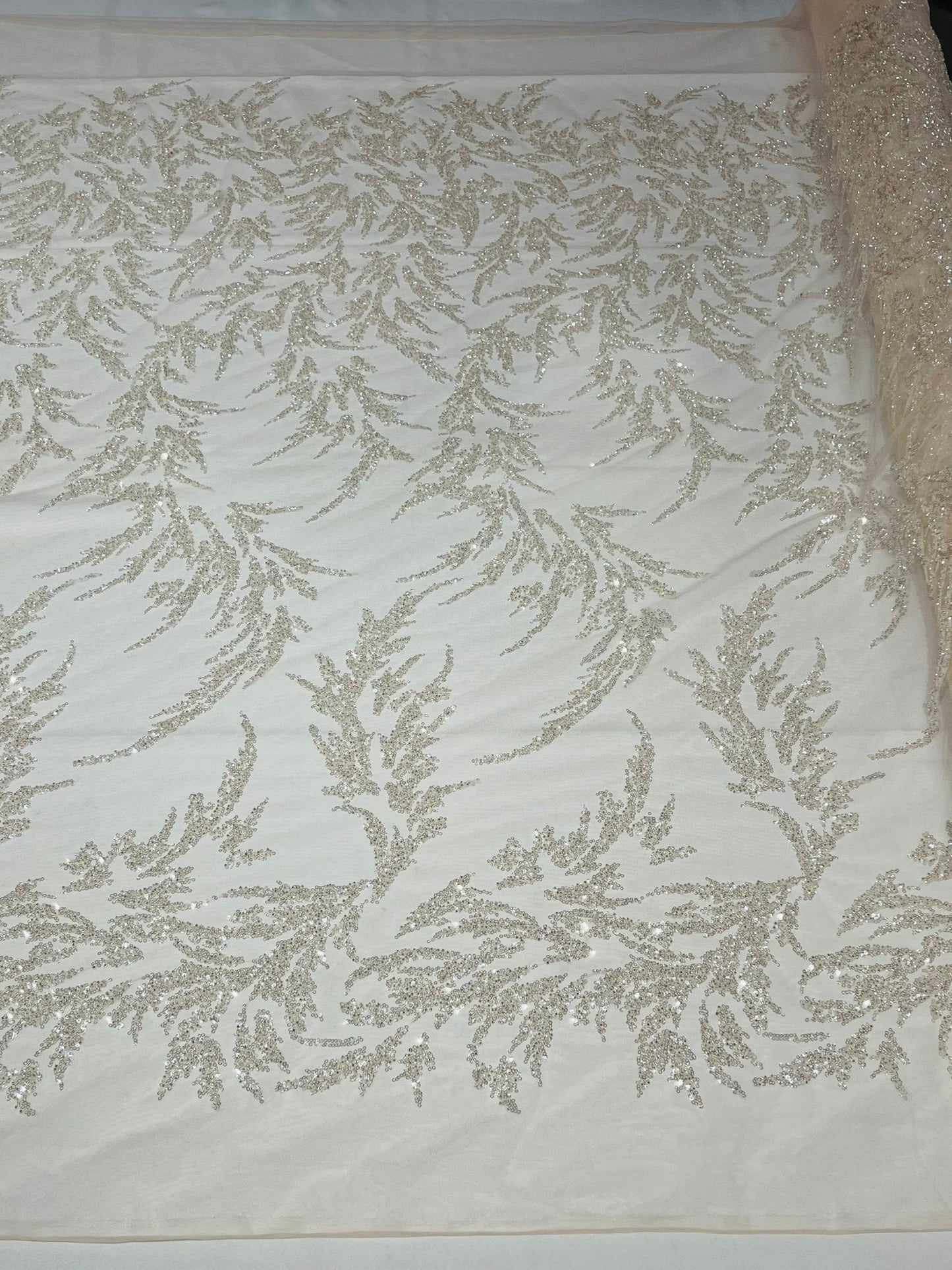Fashion Beaded Vine Lace 54" Wide| New Creations Fabric & Foam Inc.