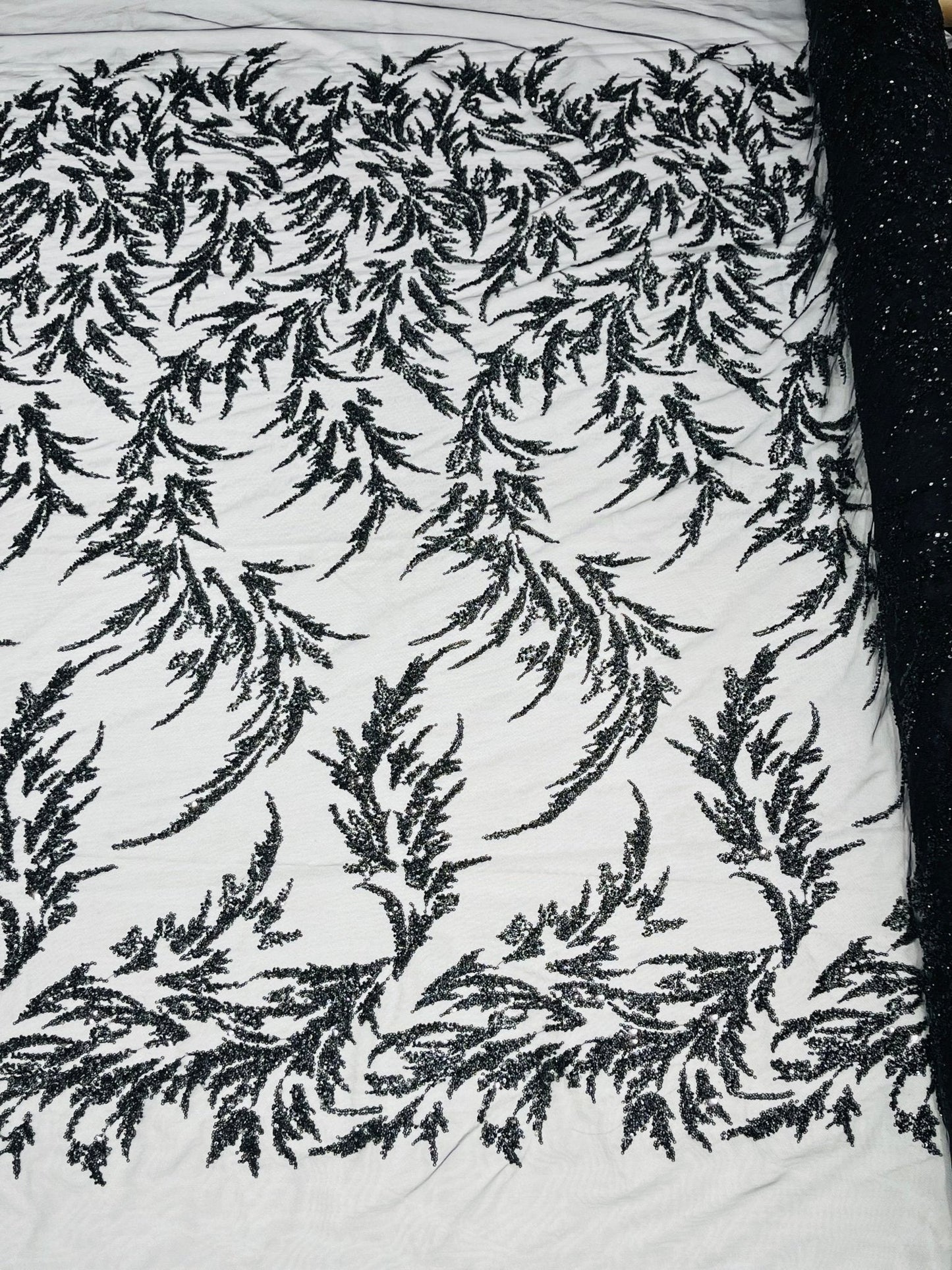 Fashion Beaded Vine Lace 54" Wide| New Creations Fabric & Foam Inc.