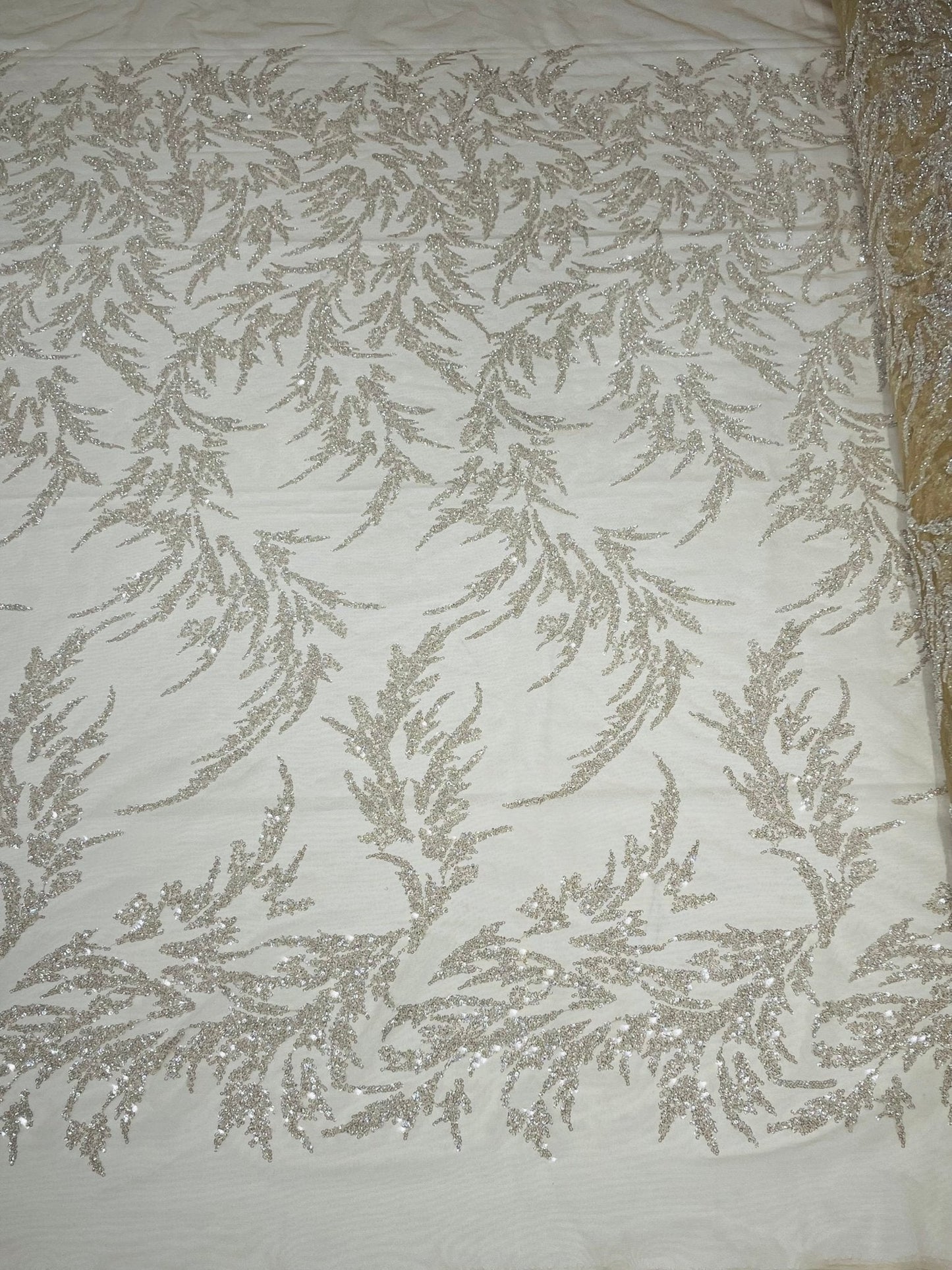 Fashion Beaded Vine Lace 54" Wide| New Creations Fabric & Foam Inc.