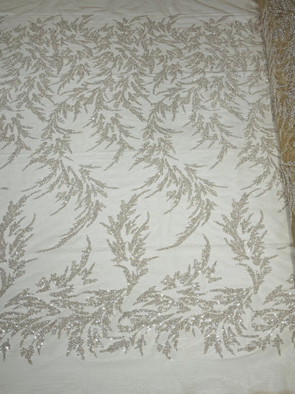 Fashion Beaded Vine Lace 54" Wide| New Creations Fabric & Foam Inc.