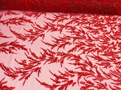 Fashion Beaded Vine Lace 54" Wide| New Creations Fabric & Foam Inc.