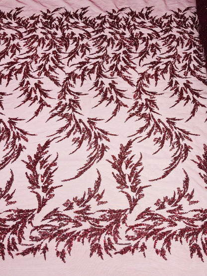 Fashion Beaded Vine Lace 54" Wide| New Creations Fabric & Foam Inc.