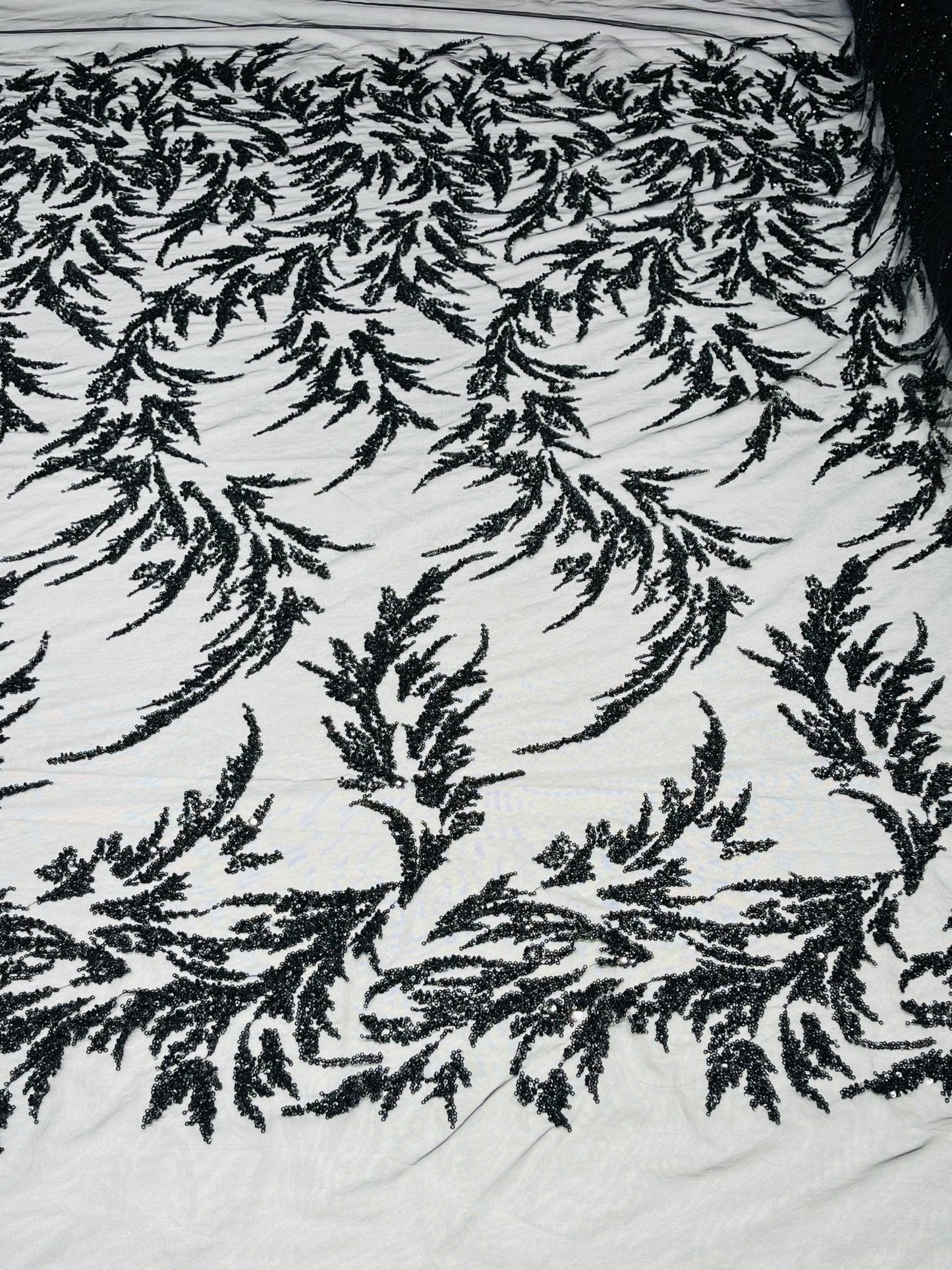 Fashion Beaded Vine Lace 54" Wide| New Creations Fabric & Foam Inc.