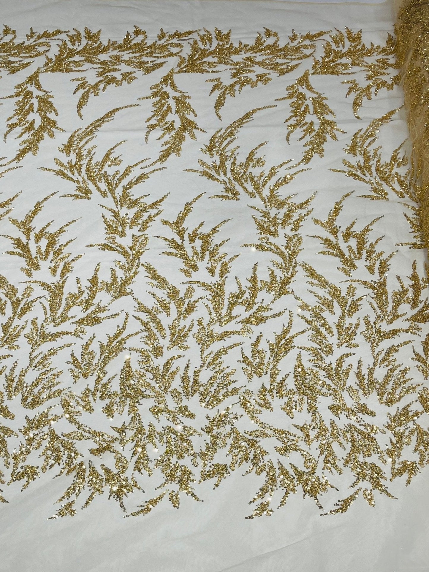 Fashion Beaded Vine Lace 54" Wide| New Creations Fabric & Foam Inc.