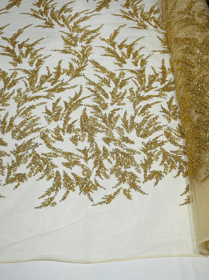 Fashion Beaded Vine Lace 54" Wide| New Creations Fabric & Foam Inc.
