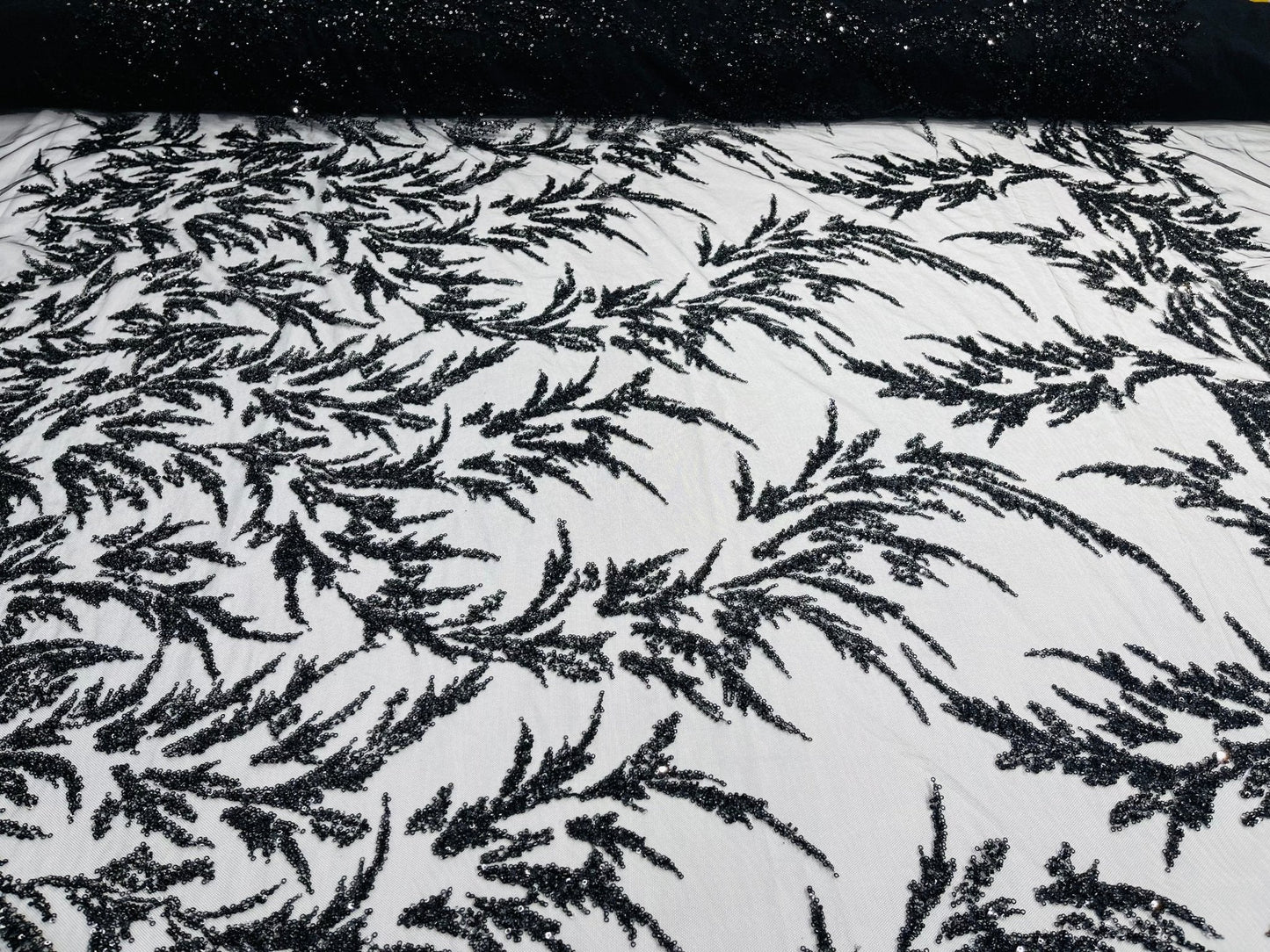 Fashion Beaded Vine Lace 54" Wide| New Creations Fabric & Foam Inc.
