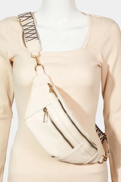 Fame PU Leather Crossbody Bag with Removable Strap