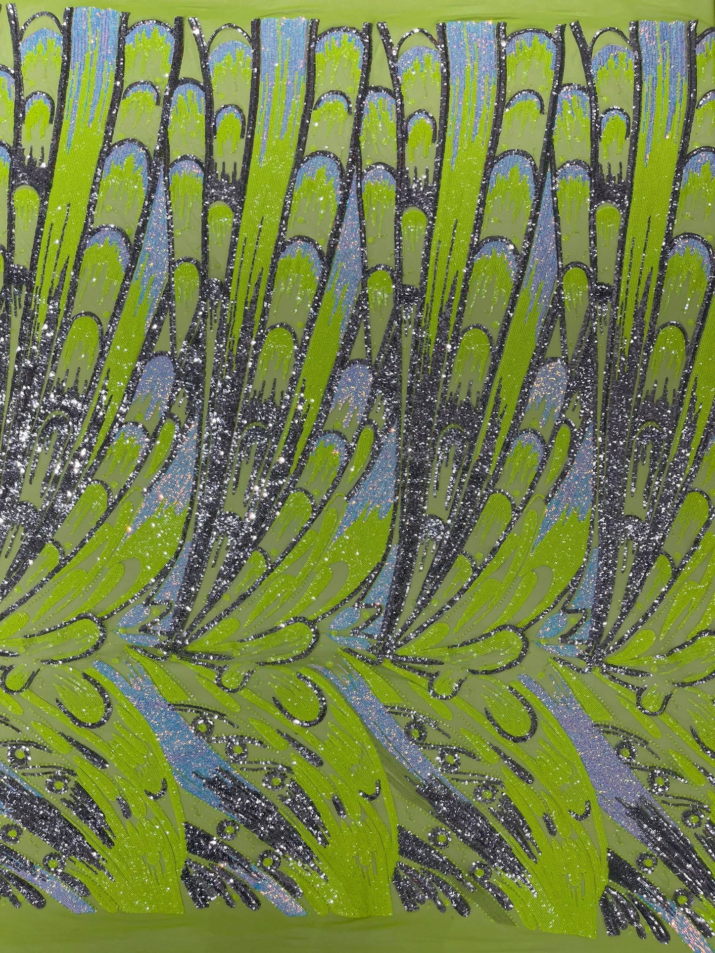 Feather Wing Sequin Fabric 54” Wide| New Creations Fabric & Foam Inc.