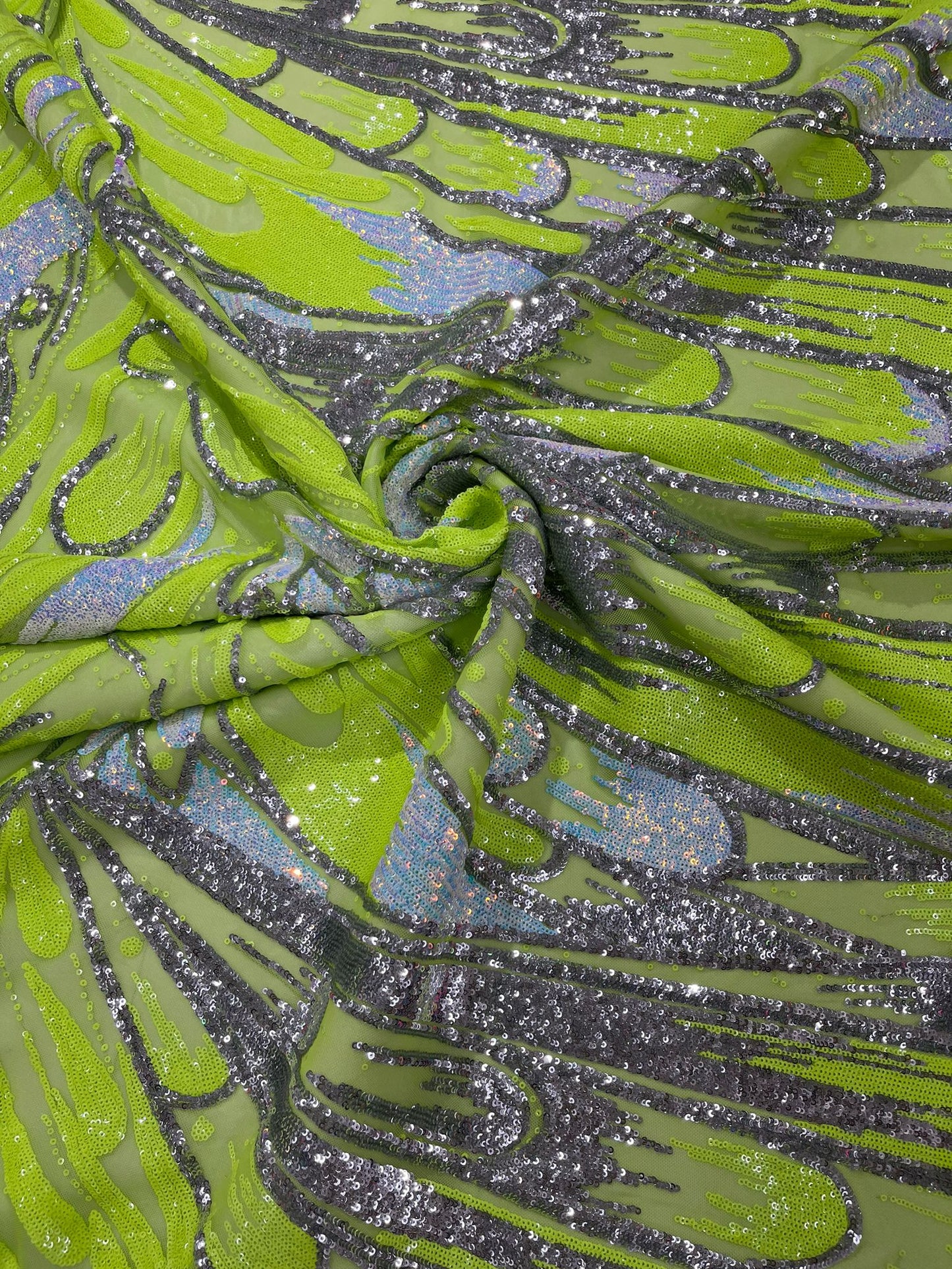 Feather Wing Sequin Fabric 54” Wide| New Creations Fabric & Foam Inc.