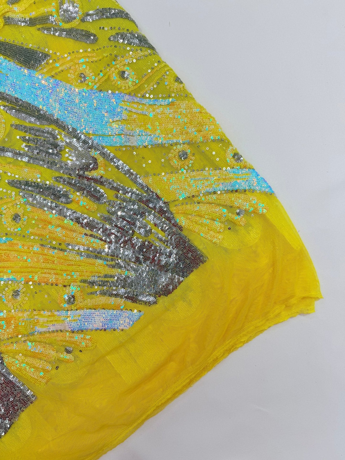 Feather Wing Sequin Fabric 54” Wide| New Creations Fabric & Foam Inc.