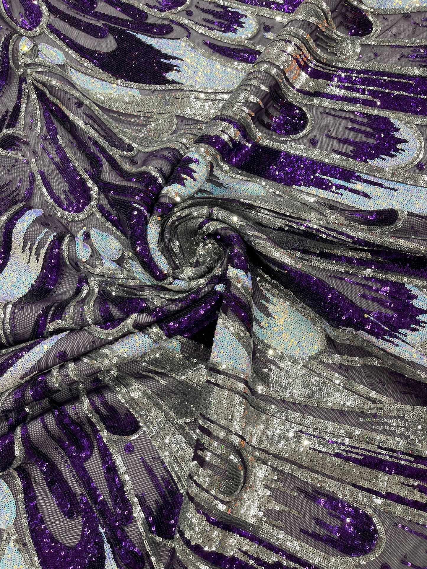 Feather Wing Sequin Fabric 54” Wide| New Creations Fabric & Foam Inc.
