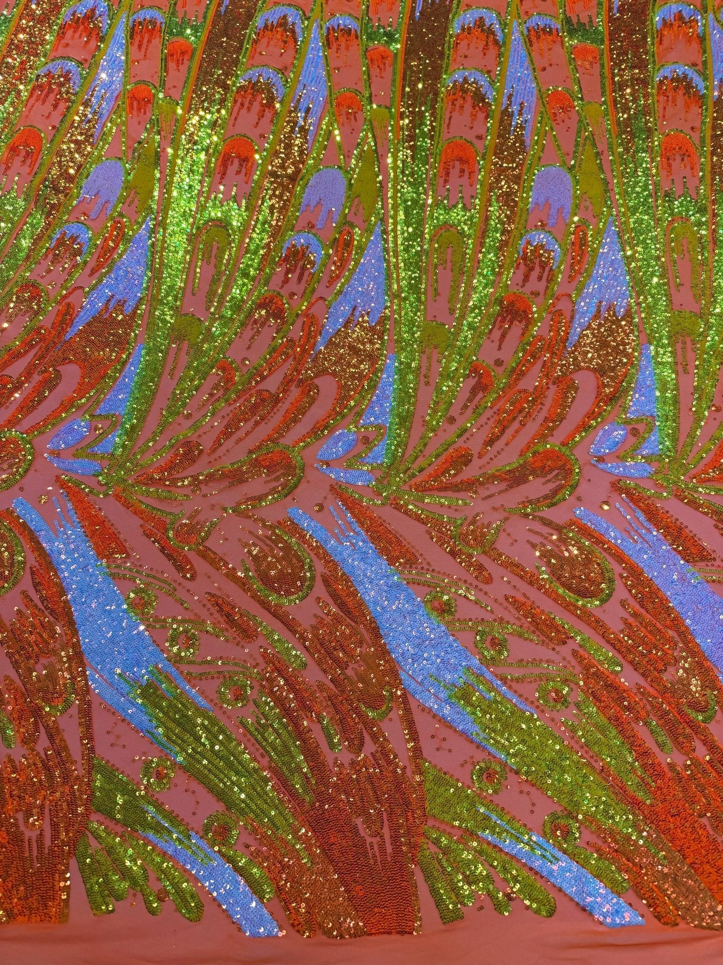 Feather Wing Sequin Fabric 54” Wide| New Creations Fabric & Foam Inc.