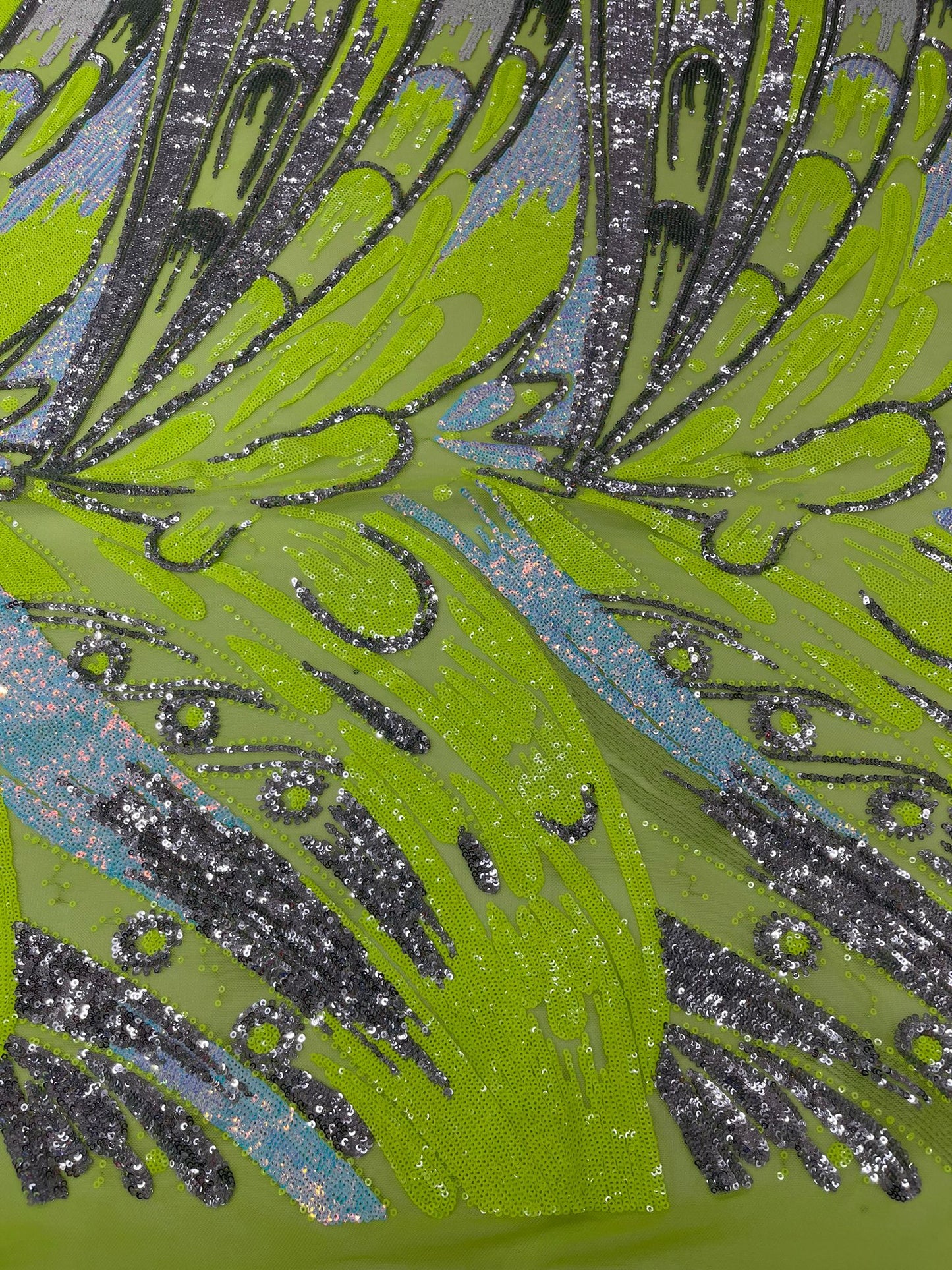 Feather Wing Sequin Fabric 54” Wide| New Creations Fabric & Foam Inc.
