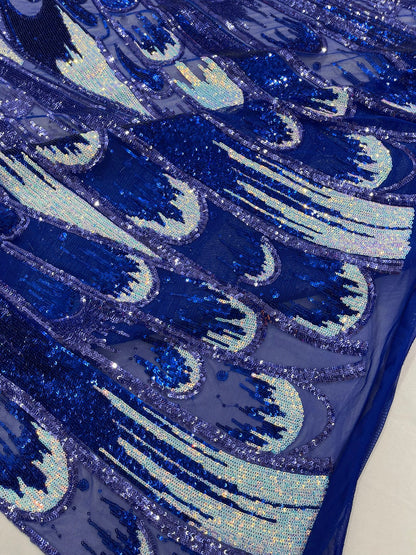 Feather Wing Sequin Fabric 54” Wide| New Creations Fabric & Foam Inc.