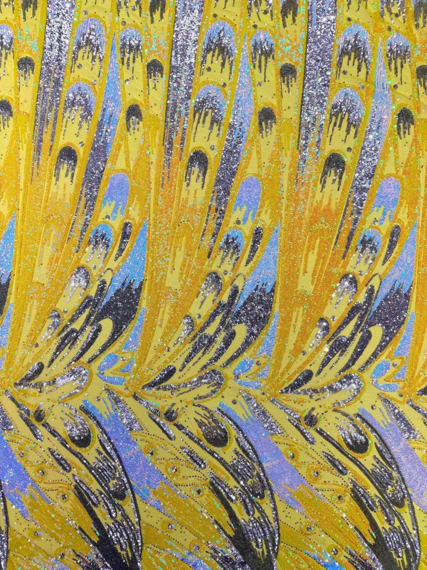 Feather Wing Sequin Fabric 54” Wide| New Creations Fabric & Foam Inc.