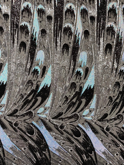 Feather Wing Sequin Fabric 54” Wide| New Creations Fabric & Foam Inc.