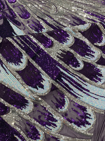 Feather Wing Sequin Fabric 54” Wide| New Creations Fabric & Foam Inc.