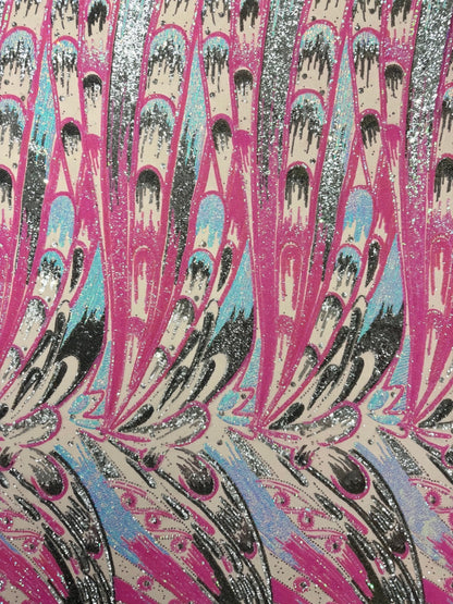 Feather Wing Sequin Fabric 54” Wide| New Creations Fabric & Foam Inc.
