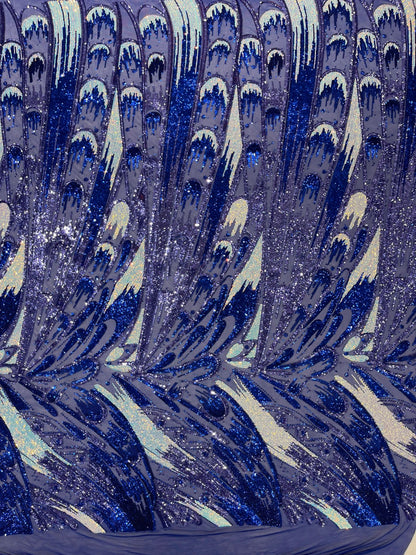 Feather Wing Sequin Fabric 54” Wide| New Creations Fabric & Foam Inc.