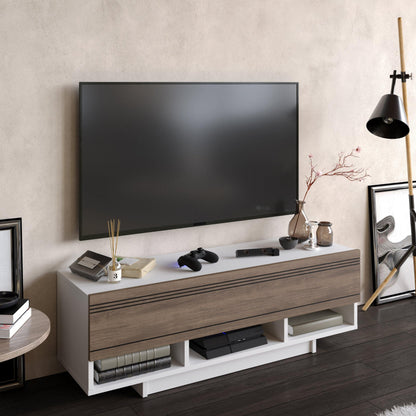 Celestia 47" TV Stand and Media Console with Cabinets and Open Shelves